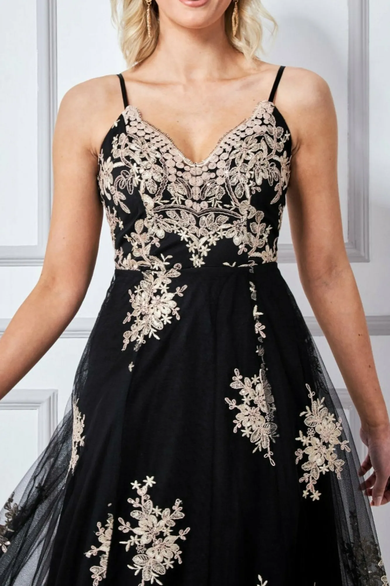 Midi Dresses^* High Low Scalloped Midi Dress Black