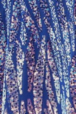 Maxi Dresses^* Ombre Sequin Halter Maxi Thigh Split - Royal Blue Brightblue