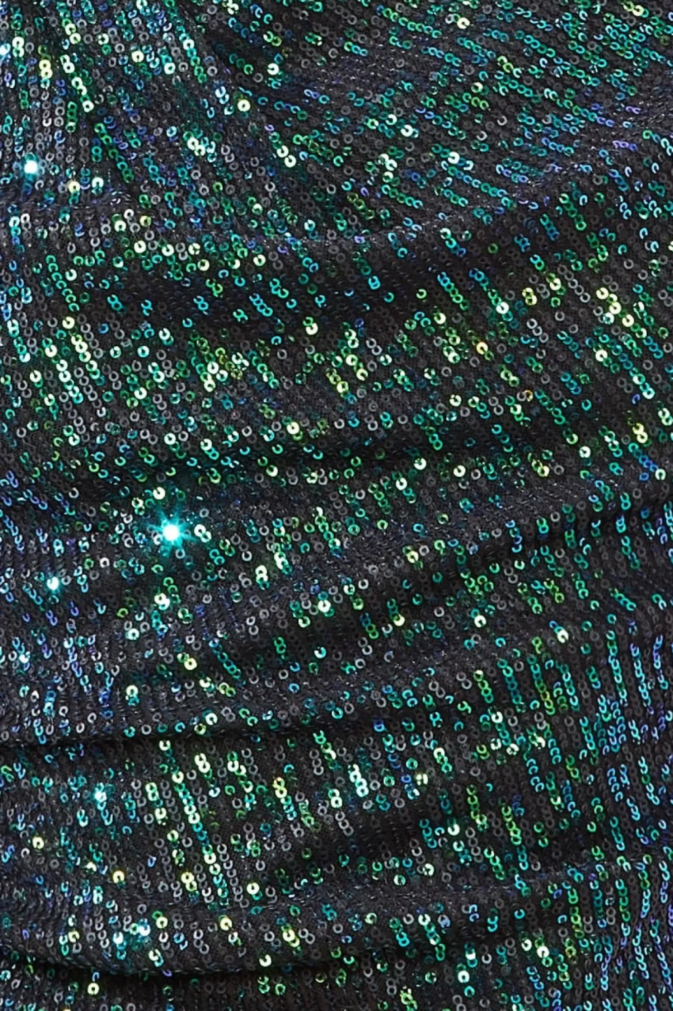 Blouses^* Asymmetric Sequin Balloon Sleeve Top Emerald