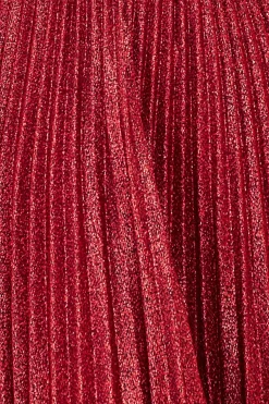 Maxi Dresses^* Bardot Pleated Skirt Maxi Wine