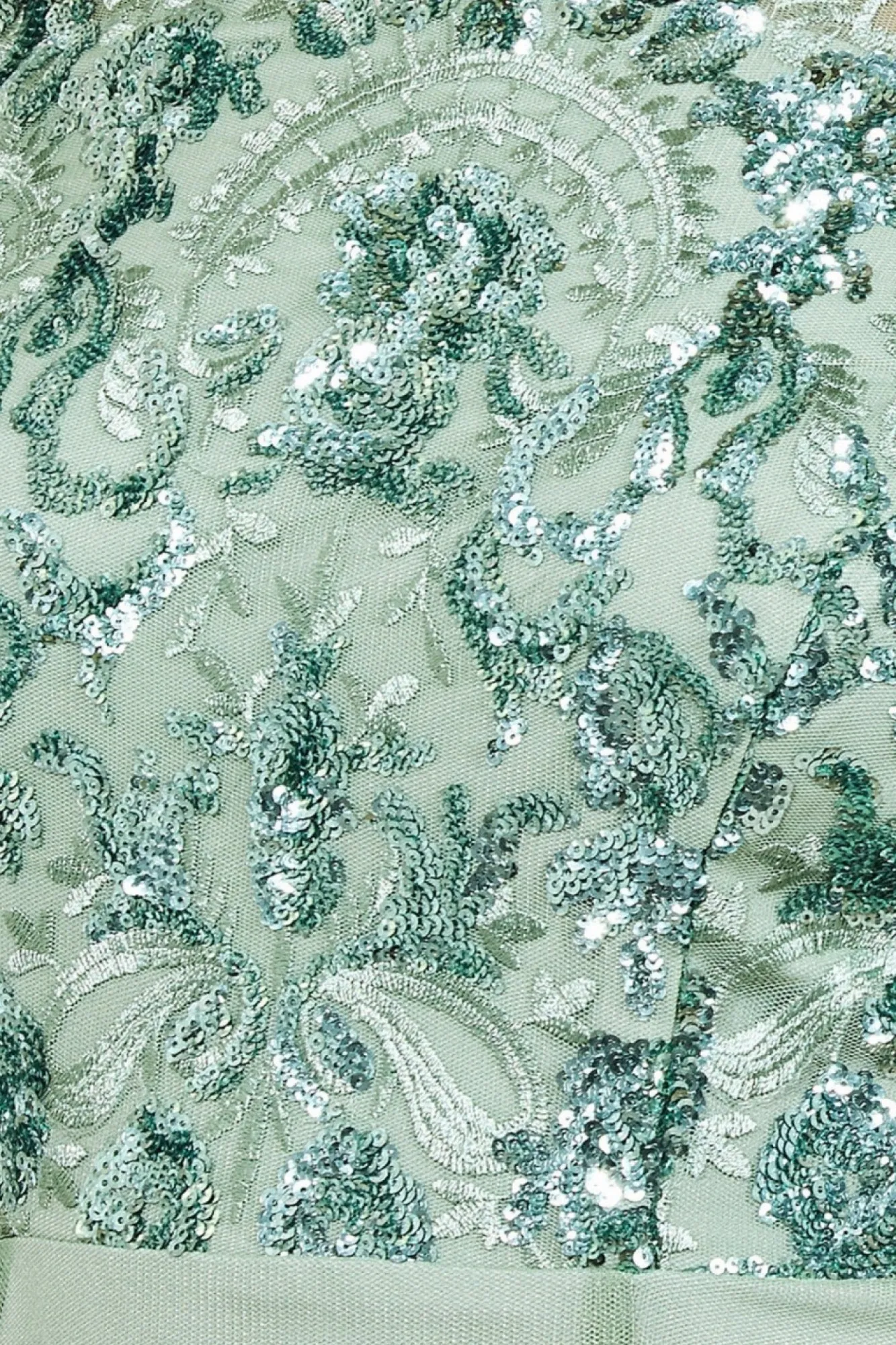 Midi Dresses^* Bardot Sequin & Lace High Low Midi Sagegreen
