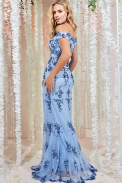 Maxi Dresses^* Bardot Sequin Embroidered Maxi Dress - Powder Blue Powderblue