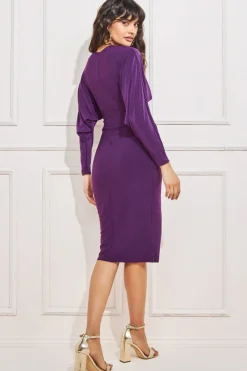 Midi Dresses^* Batwing Sleeve Midi Dress Purple