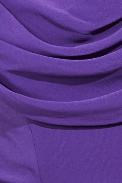Maxi Dresses^* Chiffon Bardot Cowl Neck Maxi Dress Purple