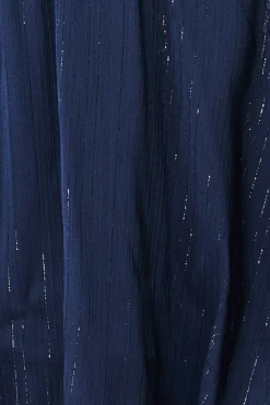Midi Dresses^* Chiffon Layered Flutter Sleeve Midi Dress Navy