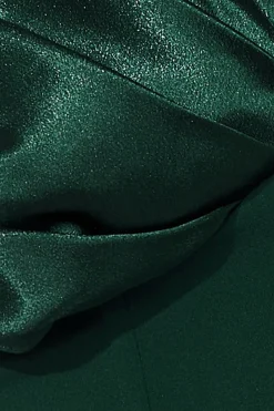 Jumpsuits^* Corset Bodice Scuba & Satin Bardot Jumpsuit Emerald