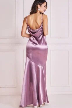Maxi Dresses^* Cowl Back Satin Maxi Dress Rosepink