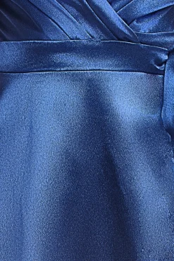 Maxi Dresses^* Cowl Bardot Satin Twill Maxi Dress Navy