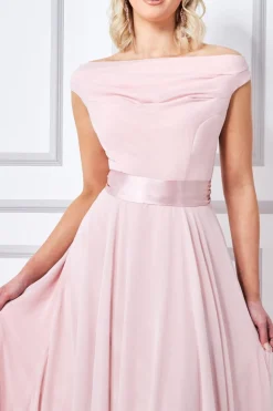 Maxi Dresses^* Cowl Neck Chiffon Maxi Dress Blush