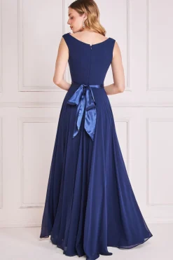 Maxi Dresses^* Cowl Neck Chiffon Maxi Dress Navy