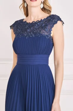 Midi Dresses^* Crochet & Pleated Top Midi Navy