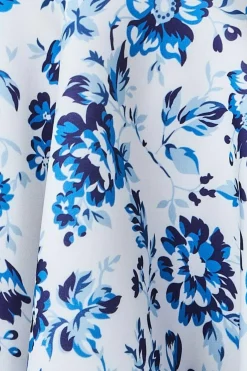 Midi Dresses^* Crossover Keyhole Midi Dress - Blue Print Blueprint