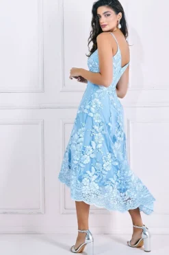 Midi Dresses^* Dipped Hem Sleeveless Lace Midi - Light Blue Lightblue