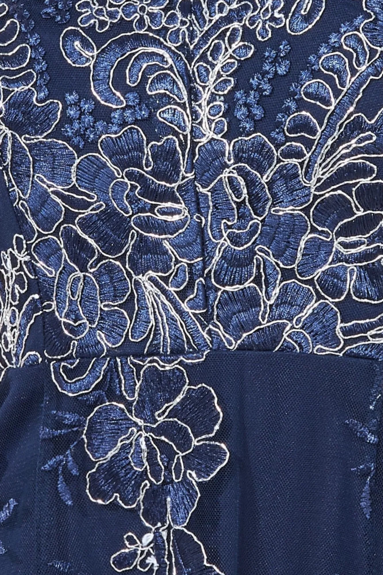 Midi Dresses^* Embroidered Lace Midi Asymmetrical Hem Navy