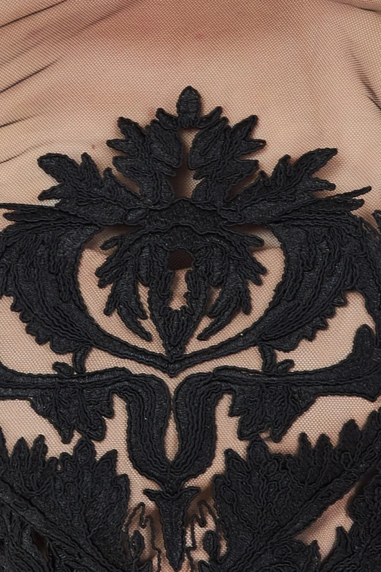 Midi Dresses^* Embroidered Mesh & Scuba Midi Dress Black