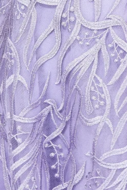 Midi Dresses^* Embroidered Mesh Midi Dress Lilac
