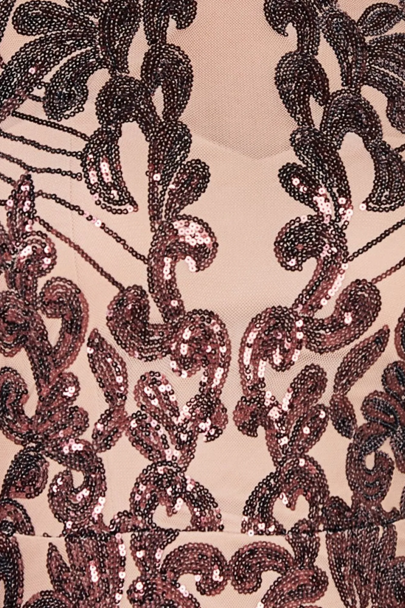 Maxi Dresses^* Embroidered Sequin Beaded Cap Sleeve Maxi Brown