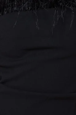 Midi Dresses^* Feather Boobtube Midi Dress Black