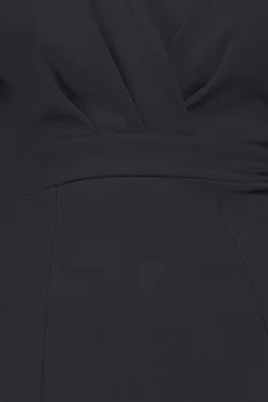 Midi Dresses^* Flared Sleeve Front Wrap Midi Dress Black