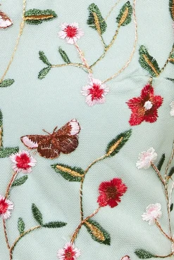 Maxi Dresses^* Flutter Sleeve Floral Embroidered Maxi Sagegreen