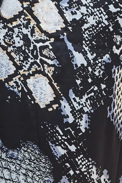 Midi Dresses^* Foil Print Wrap Midi With Tassels Black