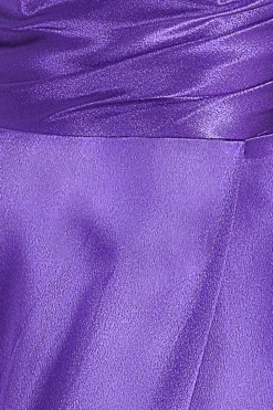 Maxi Dresses^* Front Split Satin Bandeau Maxi Purple