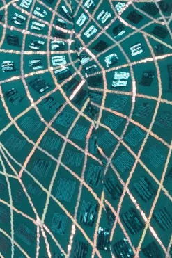 Maxi Dresses^* Geo Sequin Long Sleeve Maxi Dress Emerald