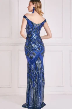Maxi Dresses^* Geometric Sequin Sleeveless Maxi - Royal Blue Royalblue