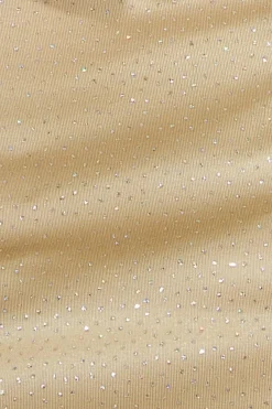 Mini Dresses^* Glitter Cowl Back Mini With Sleeves Gold