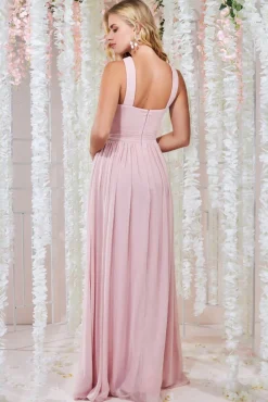Maxi Dresses^* Halter Neck Chiffon Maxi Dress Lightpink