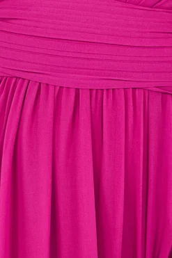 Maxi Dresses^* Halterneck Chiffon Maxi With Thigh Split Magenta