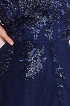 Midi Dresses^* High Low Scalloped Midi Dress Navy