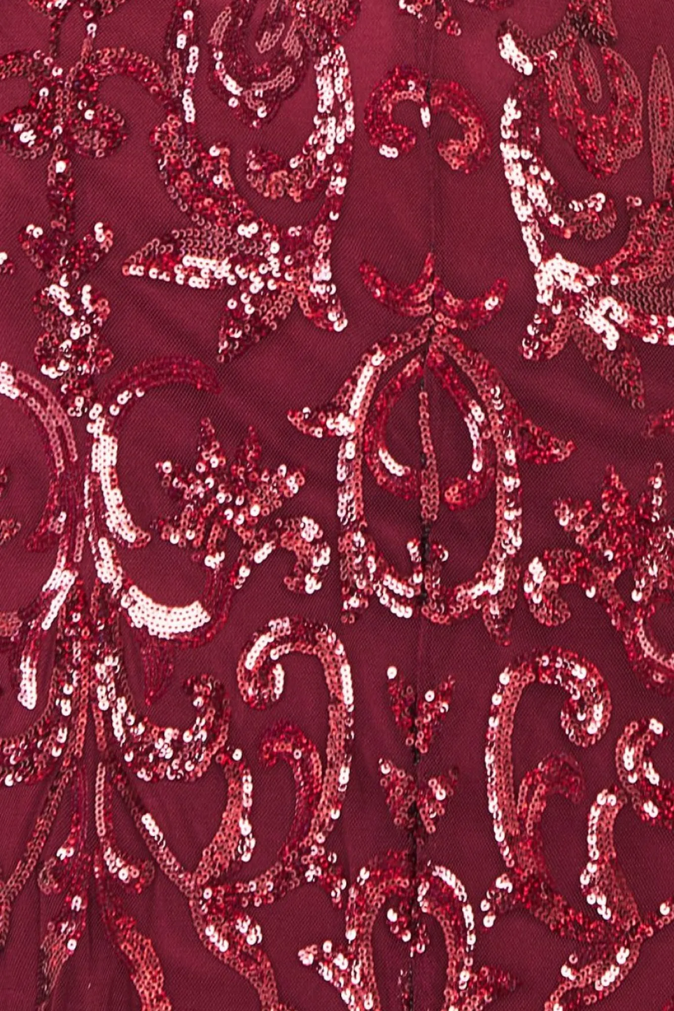 Maxi Dresses^* Iridescent Sequin Maxi With Front Split Burgundy