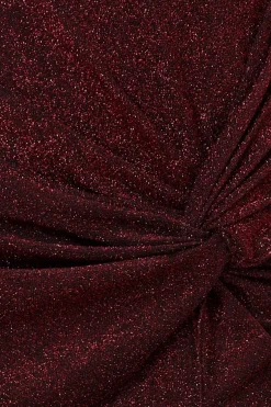 Skirts^* Knot Front Thigh Split Midi Skirt Red