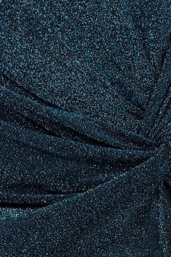 Skirts^* Knot Front Thigh Split Midi Skirt Blue