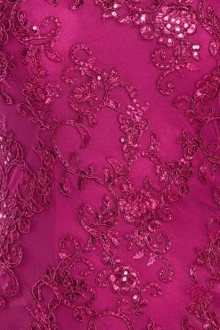 Maxi Dresses^* Lace Scallop Edge Mermaid Maxi Burgundy