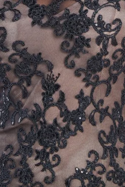 Maxi Dresses^* Lace Scallop Edge Mermaid Maxi Black