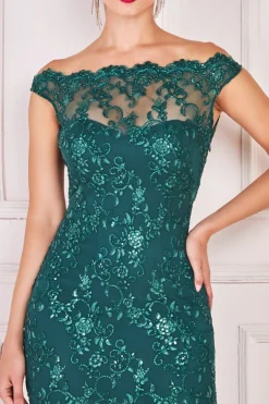Maxi Dresses^* Lace Scallop Edge Mermaid Maxi Emerald