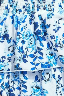 Maxi Dresses^* Layered Dipped Hem Floral Maxi Blue