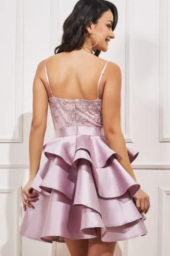Midi Dresses^* Layered Frilled Midi Dress Blush