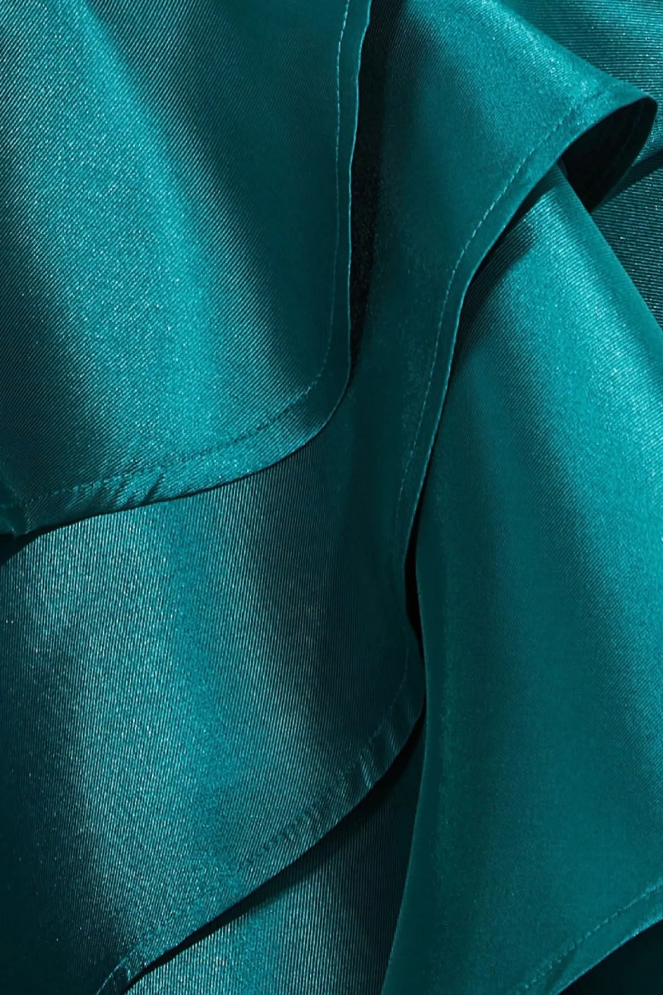 Midi Dresses^* Layered Frilled Midi Dress Green Emerald