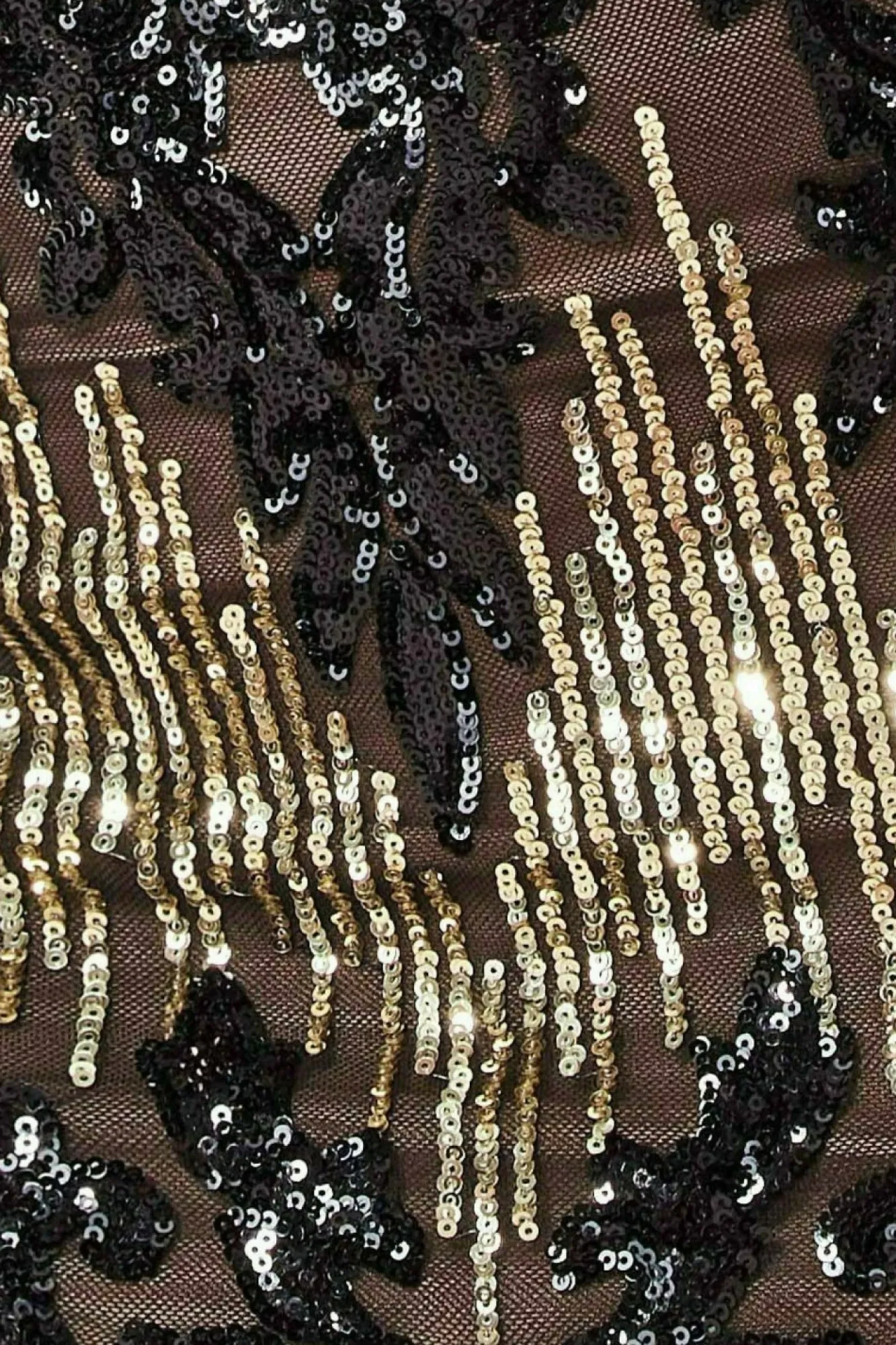 Maxi Dresses^* Long Sleeve Sequin Evening Maxi Dress Black