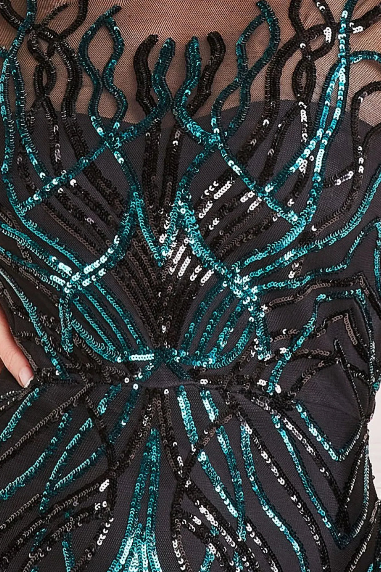 Maxi Dresses^* Long Sleeve Sequin Flame Maxi Emerald
