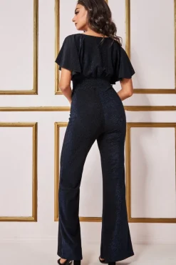 Jumpsuits^* Lurex Wrap Style Jumpsuit Navy