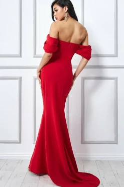 Maxi Dresses^* Off The Shoulder Draped Sleeve Maxi Dress Red