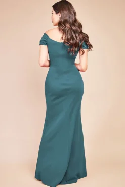 Maxi Dresses^* Off The Shoulder Knot Front Maxi Green Emerald