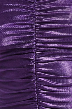 Mini Dresses^* Off The Shoulder Ruched Mini Purple