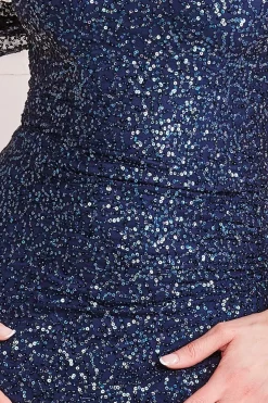 Maxi Dresses^* Off The Shoulder Sequin Wing Maxi Navy