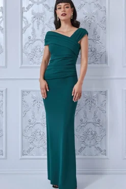 Maxi Dresses^* One Shoulder Evening Maxi Green Emerald