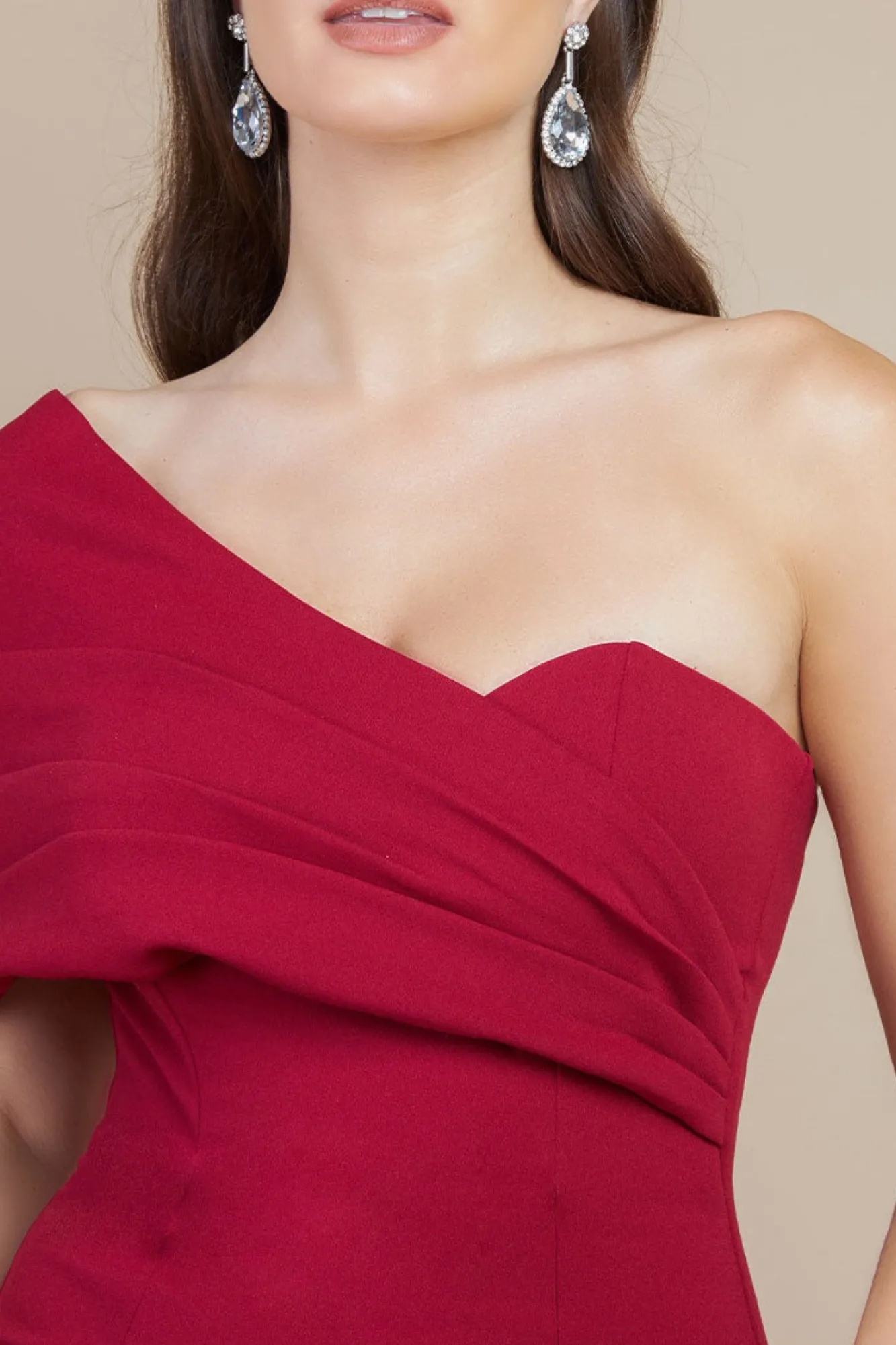 Maxi Dresses^* One Shoulder Fan Maxi Dress Wine